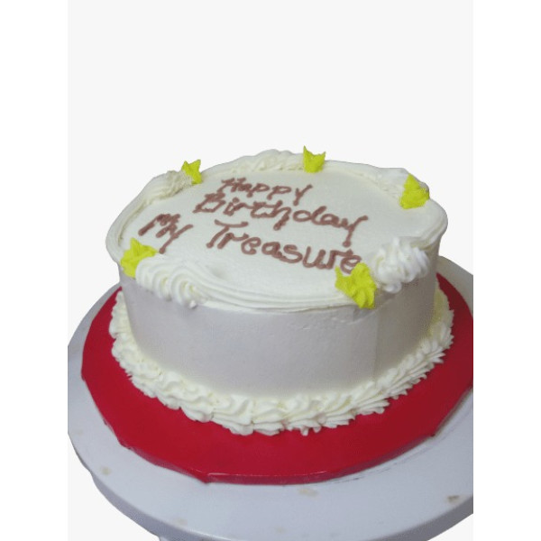 8 Inch Single Layer Vanilla Butter Cream Birthday Cake